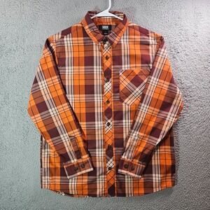 Alaskan Hardgear Duluth Trading Shirt Men Large Button Long Sleeve Brick Maroon‎